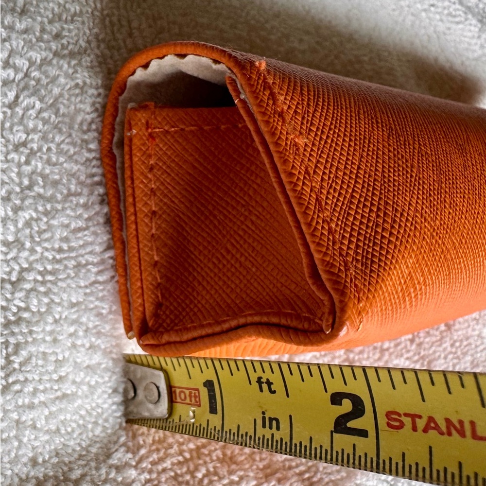 Tory Burch Orange Textured Glasses case - Picture 5 of 7